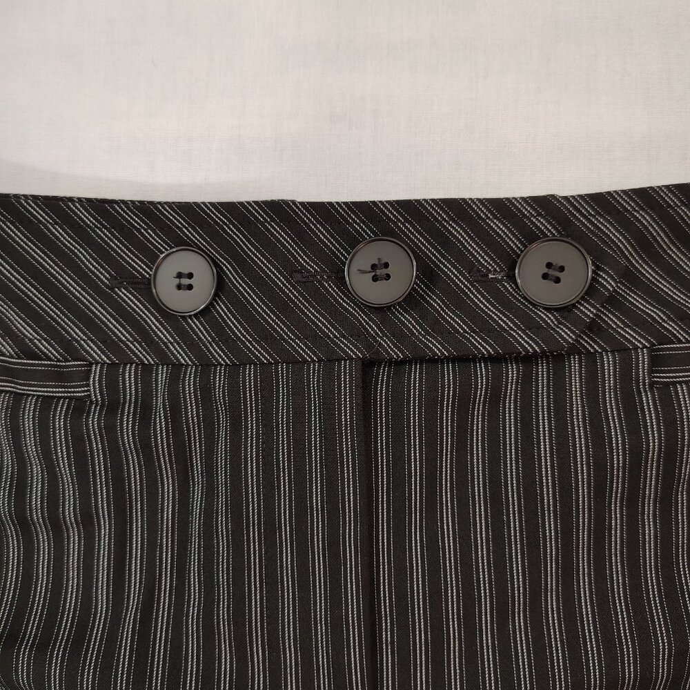 Ann Taylor Loft Julie Trouser Dress Pants Womens Size 6 Pinstripe Wide Leg Black - Picture 14 of 15